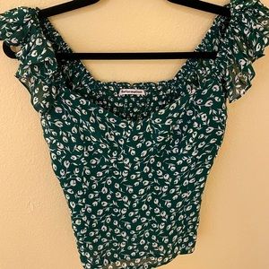 Reformation top with ruffle straps, size 8